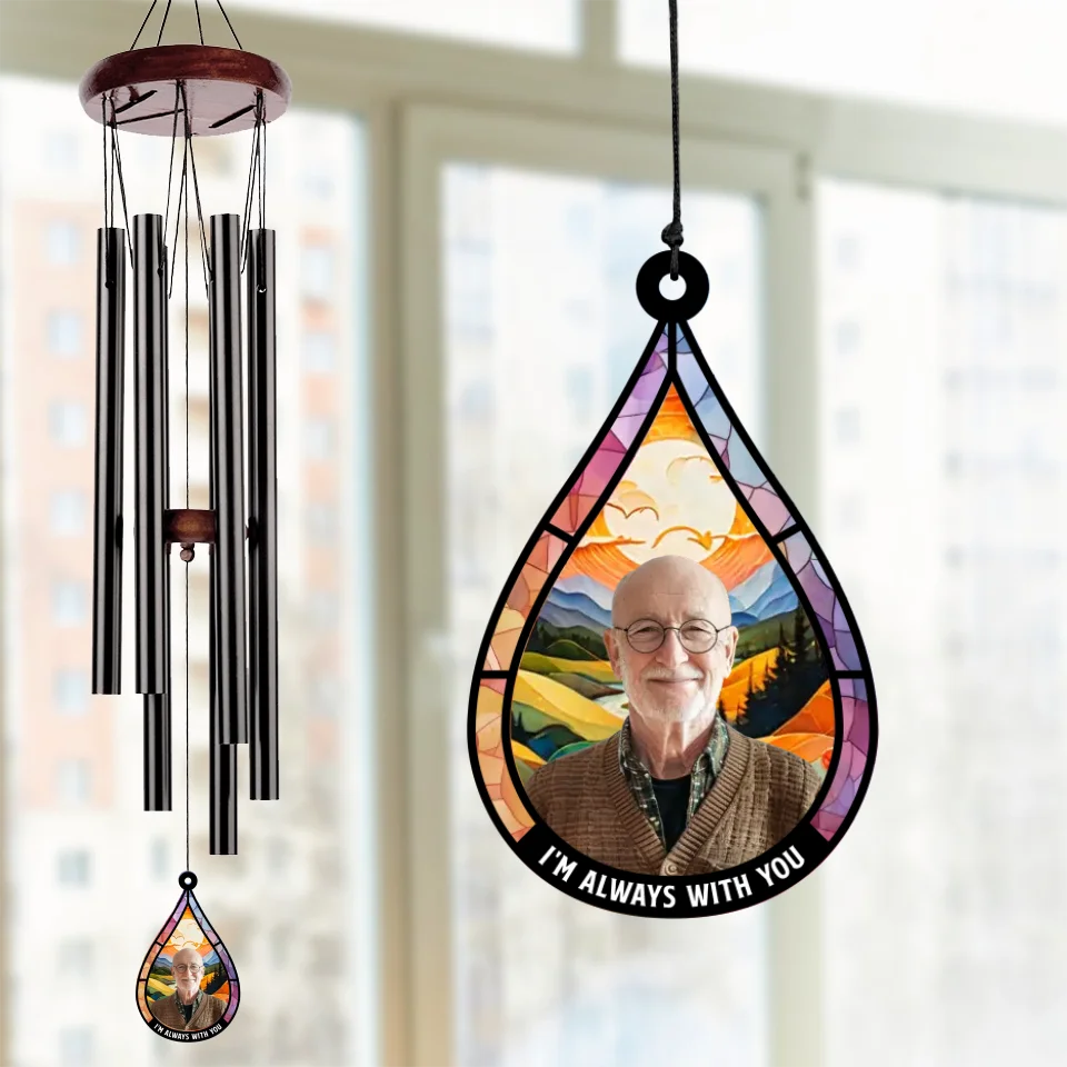 Custom Photo Your Presence Is Deeply Missed - Memorial Personalized Custom Wind Chime Suncatcher - Sympathy Gift For Family Members