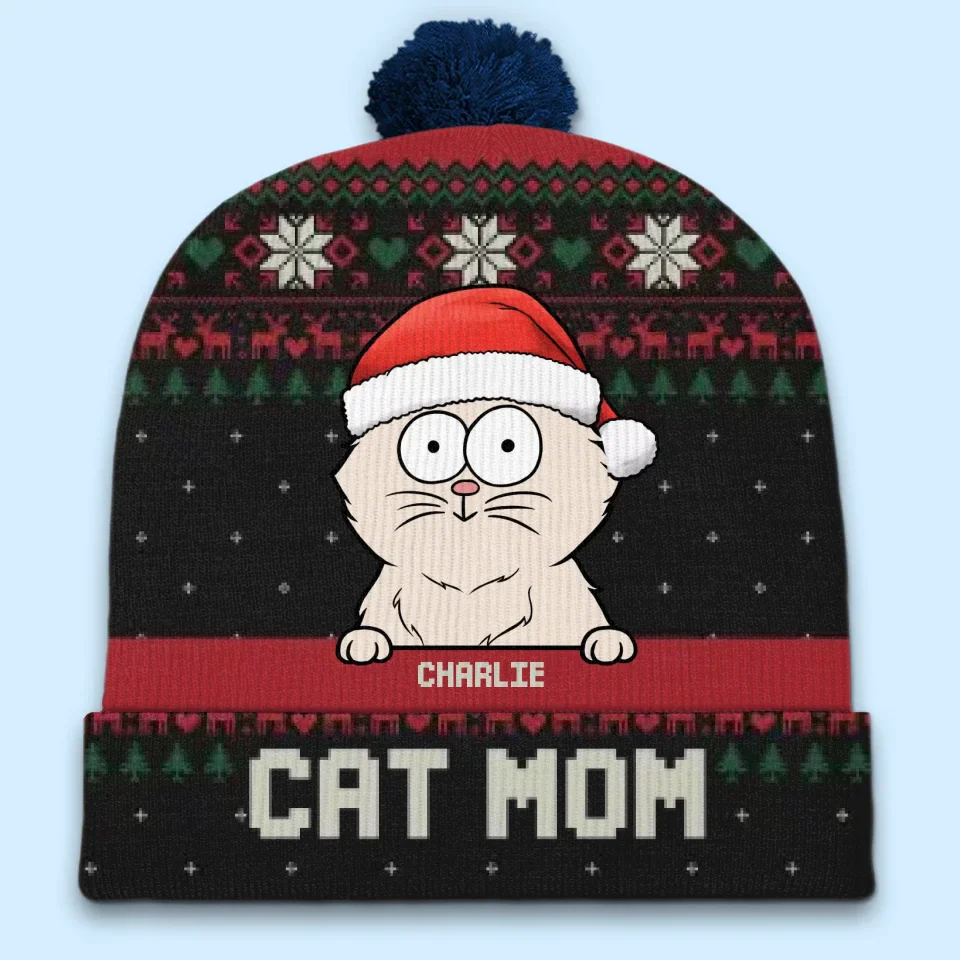 Pets Are The True Stars Of Our Christmas - Dog & Cat Personalized Custom Christmas Beanie Hat - Christmas Gift For Pet Owners, Pet Lovers