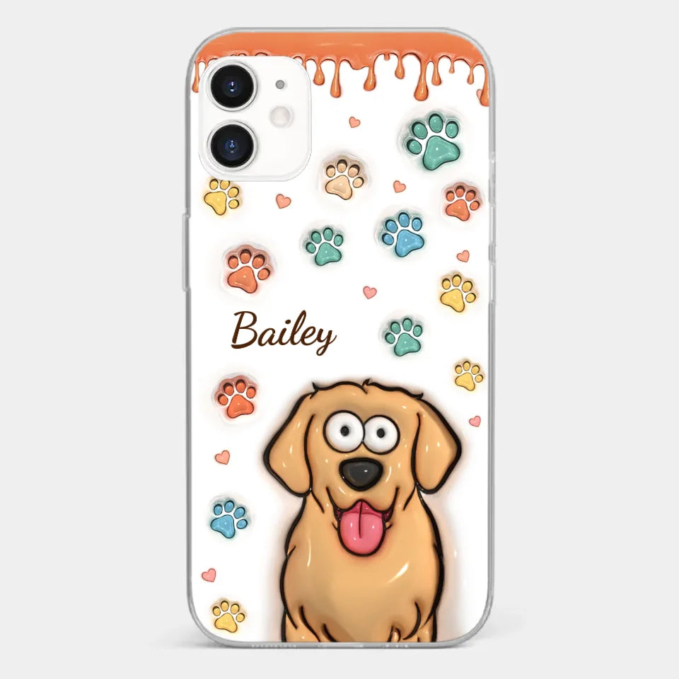 Four Paws, One Heart - Dog & Cat Personalized Custom 3D Inflated Effect Printed Clear Phone Case - Gift For Pet Owners, Pet Lovers