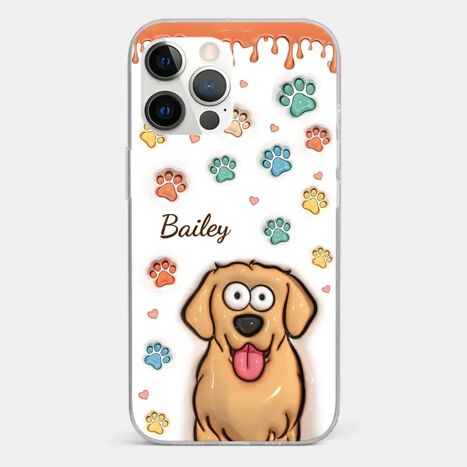 Four Paws, One Heart - Dog & Cat Personalized Custom 3D Inflated Effect Printed Clear Phone Case - Gift For Pet Owners, Pet Lovers