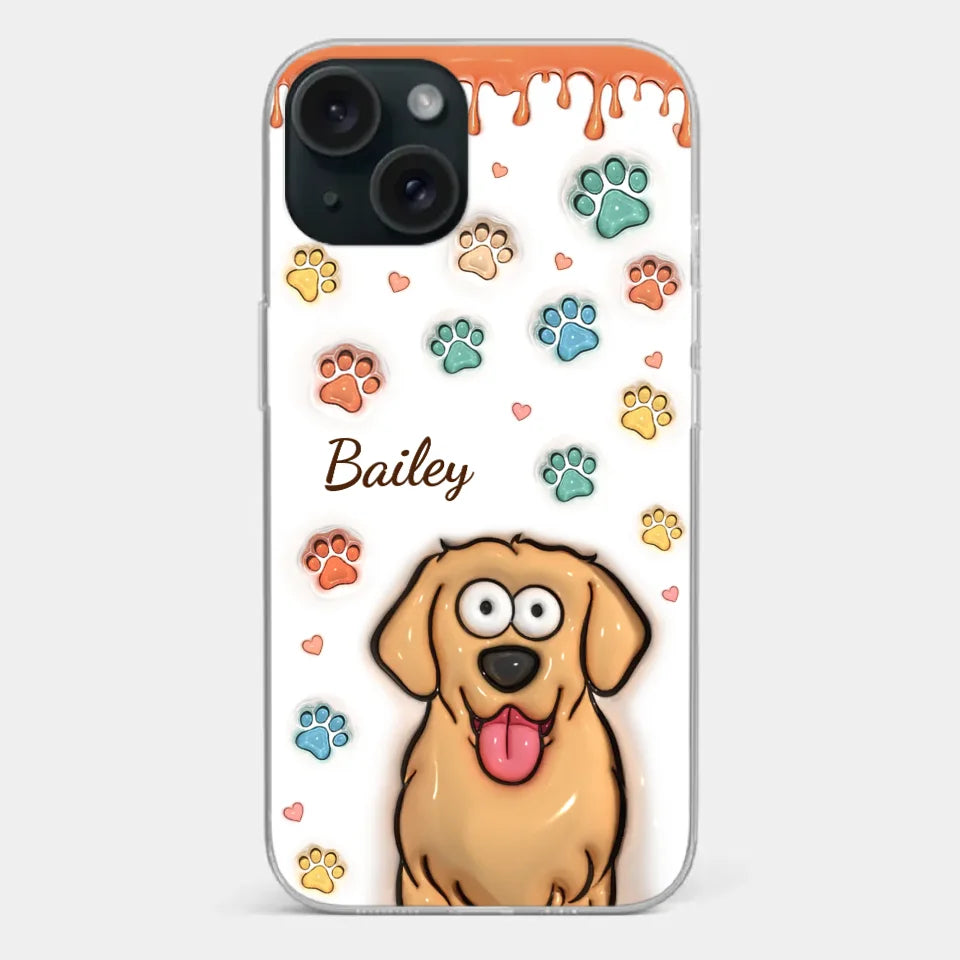 Four Paws, One Heart - Dog & Cat Personalized Custom 3D Inflated Effect Printed Clear Phone Case - Gift For Pet Owners, Pet Lovers