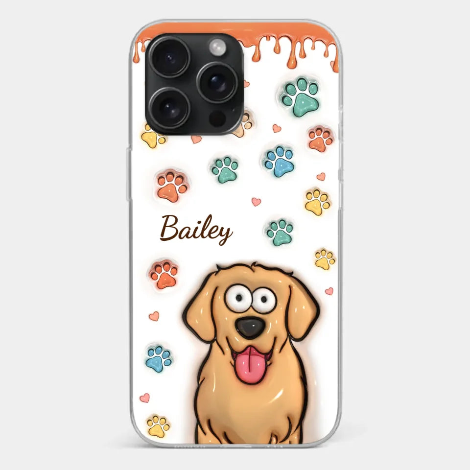 Four Paws, One Heart - Dog & Cat Personalized Custom 3D Inflated Effect Printed Clear Phone Case - Gift For Pet Owners, Pet Lovers