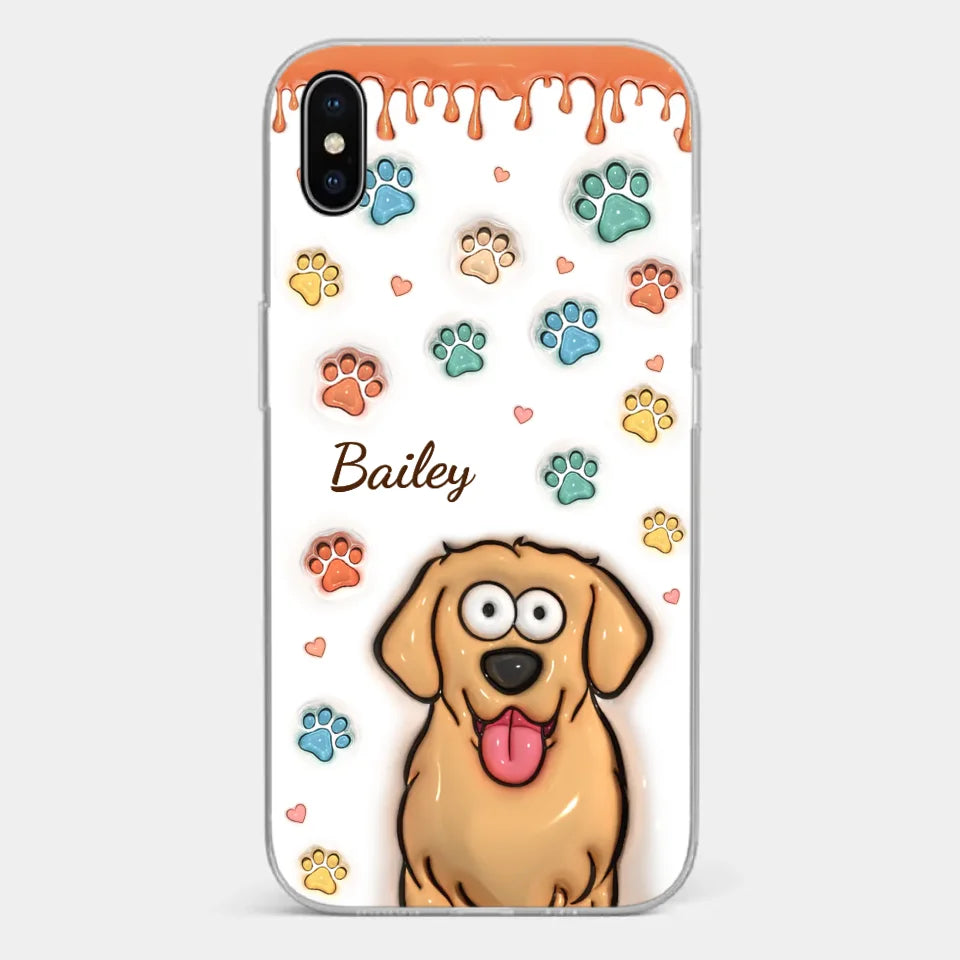 Four Paws, One Heart - Dog & Cat Personalized Custom 3D Inflated Effect Printed Clear Phone Case - Gift For Pet Owners, Pet Lovers