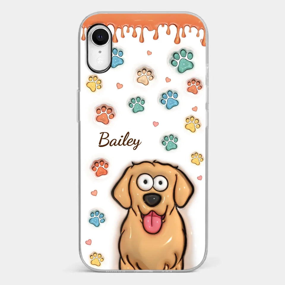 Four Paws, One Heart - Dog & Cat Personalized Custom 3D Inflated Effect Printed Clear Phone Case - Gift For Pet Owners, Pet Lovers