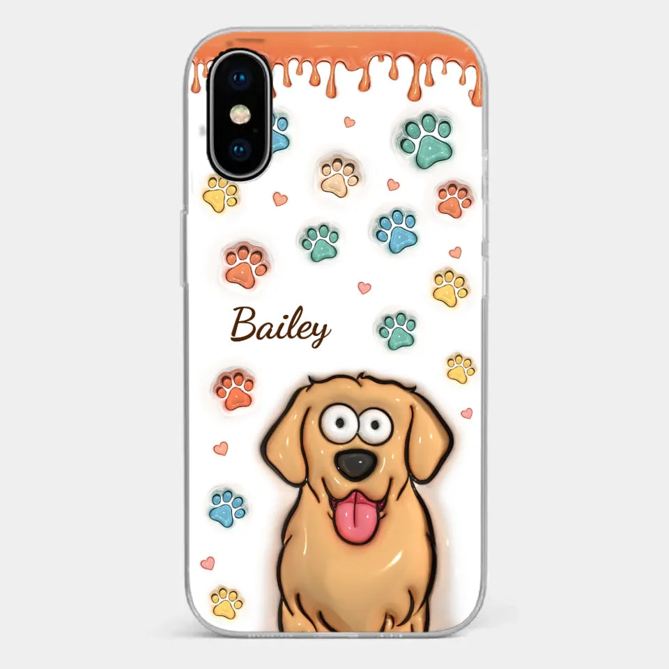 Four Paws, One Heart - Dog & Cat Personalized Custom 3D Inflated Effect Printed Clear Phone Case - Gift For Pet Owners, Pet Lovers
