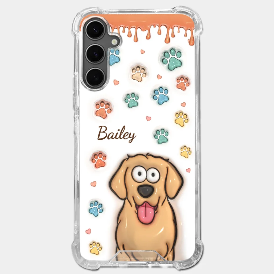 Four Paws, One Heart - Dog & Cat Personalized Custom 3D Inflated Effect Printed Clear Phone Case - Gift For Pet Owners, Pet Lovers