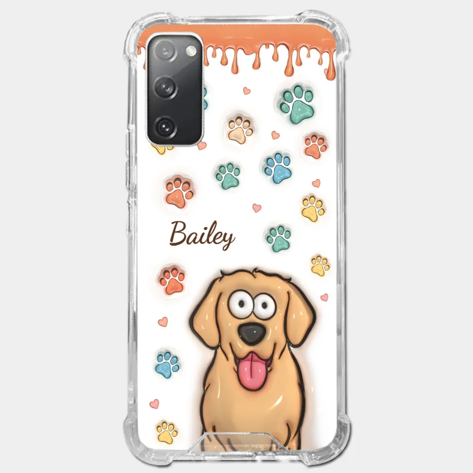 Four Paws, One Heart - Dog & Cat Personalized Custom 3D Inflated Effect Printed Clear Phone Case - Gift For Pet Owners, Pet Lovers