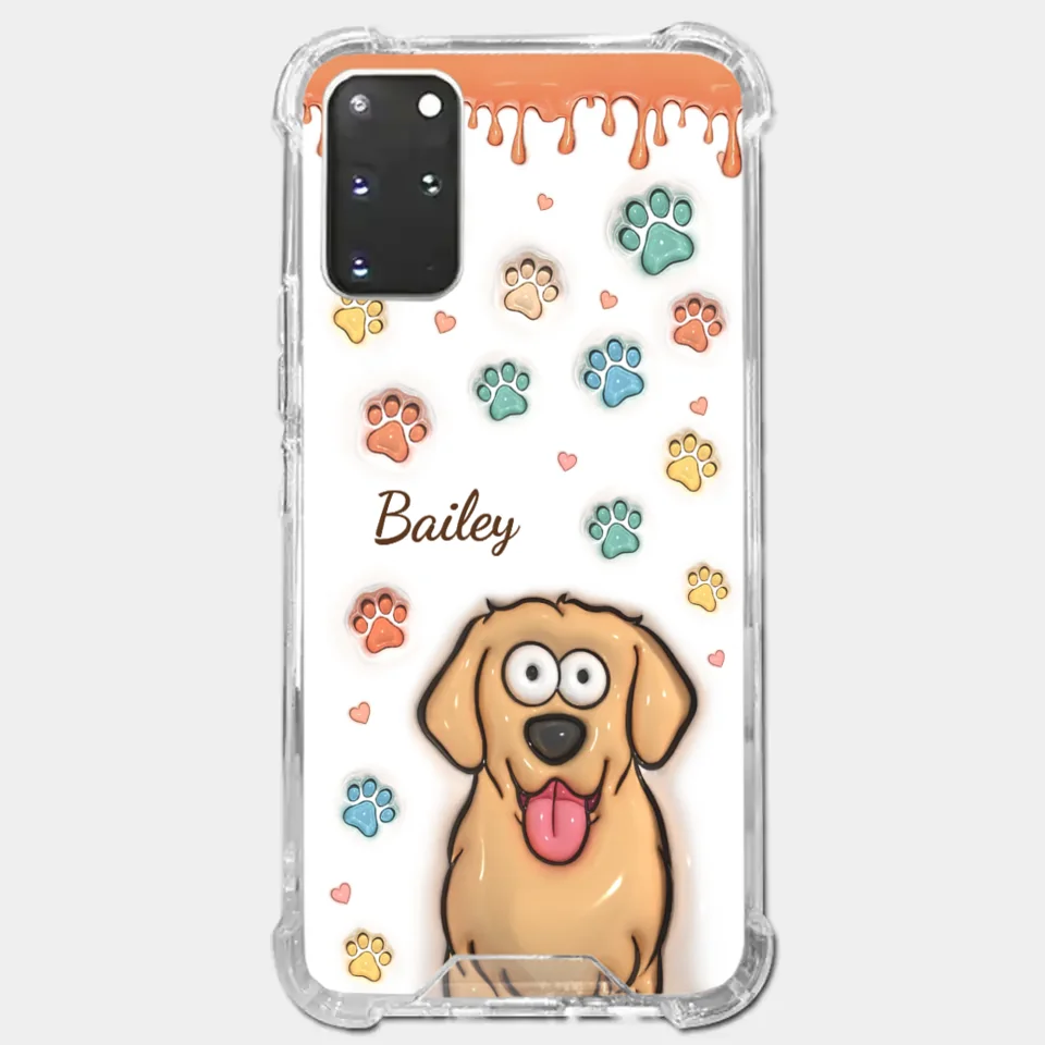 Four Paws, One Heart - Dog & Cat Personalized Custom 3D Inflated Effect Printed Clear Phone Case - Gift For Pet Owners, Pet Lovers