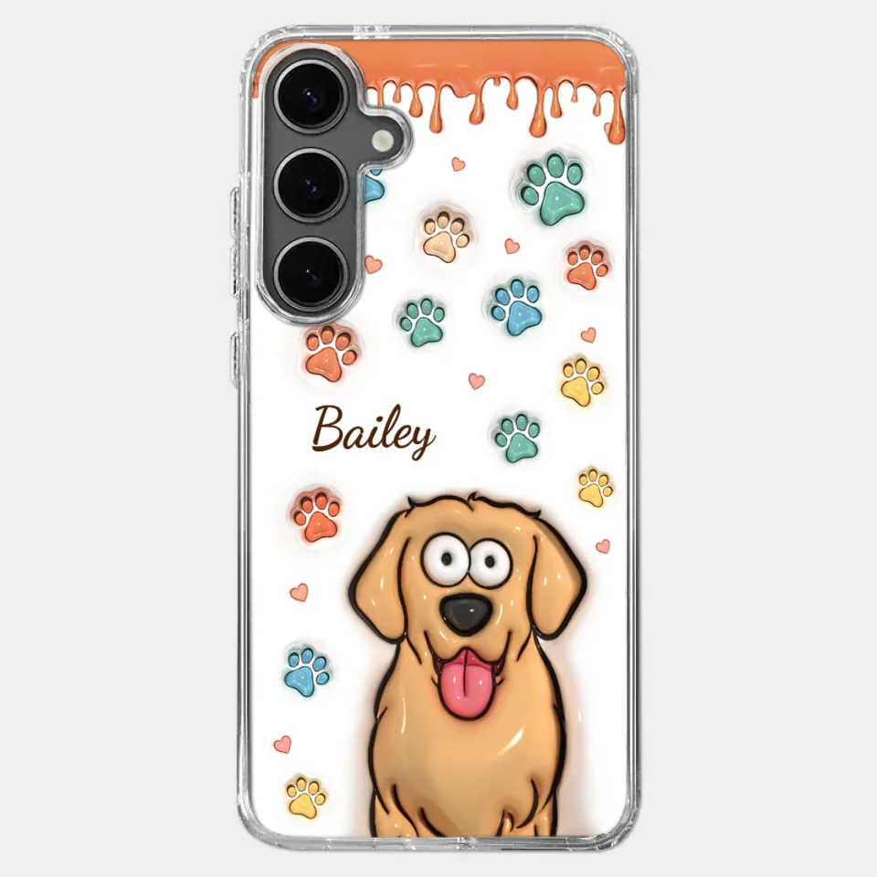 Four Paws, One Heart - Dog & Cat Personalized Custom 3D Inflated Effect Printed Clear Phone Case - Gift For Pet Owners, Pet Lovers