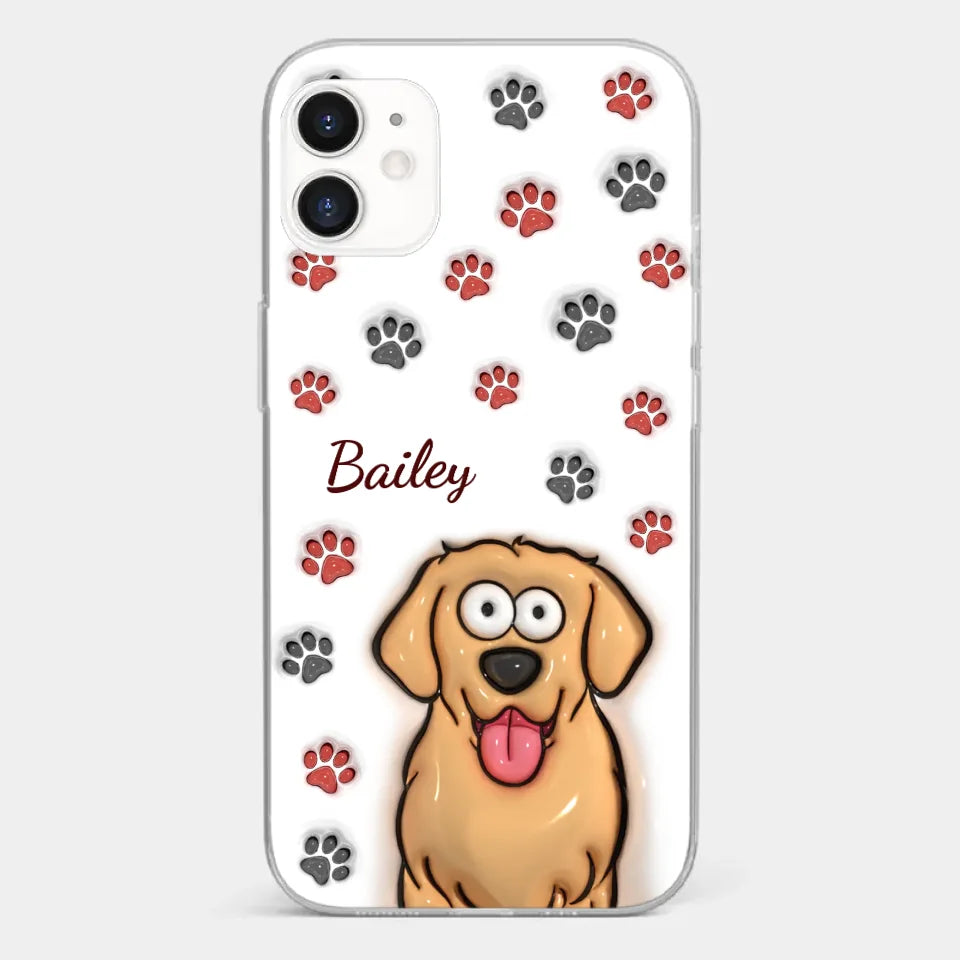 Paws And Enjoy Life - Dog & Cat Personalized Custom 3D Inflated Effect Printed Clear Phone Case - Gift For Pet Owners, Pet Lovers