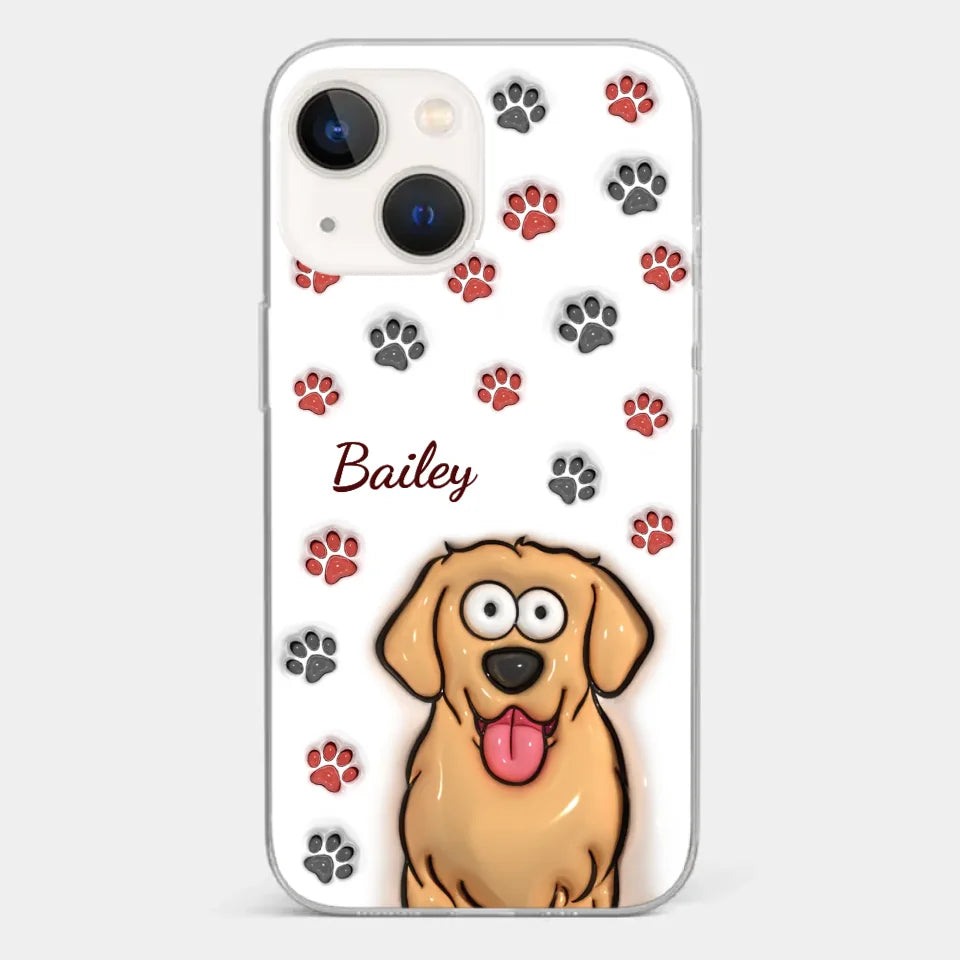 Paws And Enjoy Life - Dog & Cat Personalized Custom 3D Inflated Effect Printed Clear Phone Case - Gift For Pet Owners, Pet Lovers