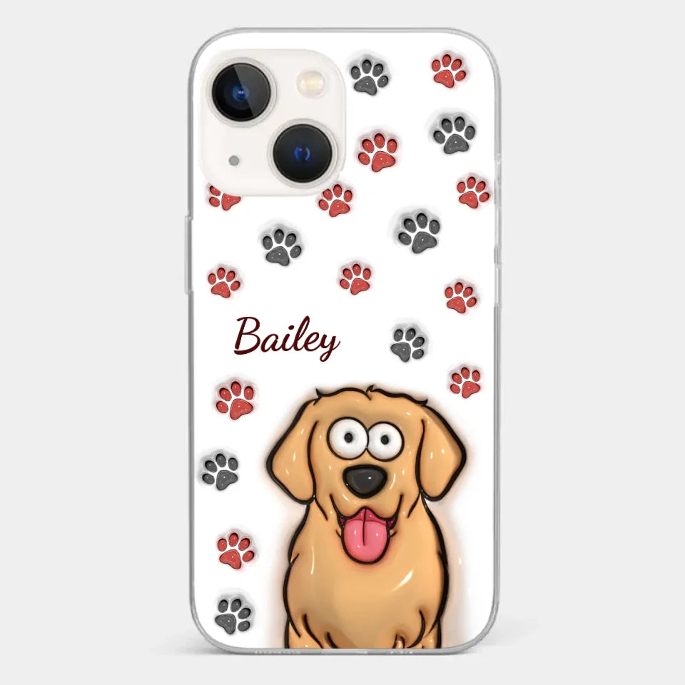 Paws And Enjoy Life - Dog & Cat Personalized Custom 3D Inflated Effect Printed Clear Phone Case - Gift For Pet Owners, Pet Lovers