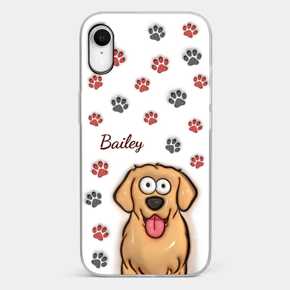 Paws And Enjoy Life - Dog & Cat Personalized Custom 3D Inflated Effect Printed Clear Phone Case - Gift For Pet Owners, Pet Lovers