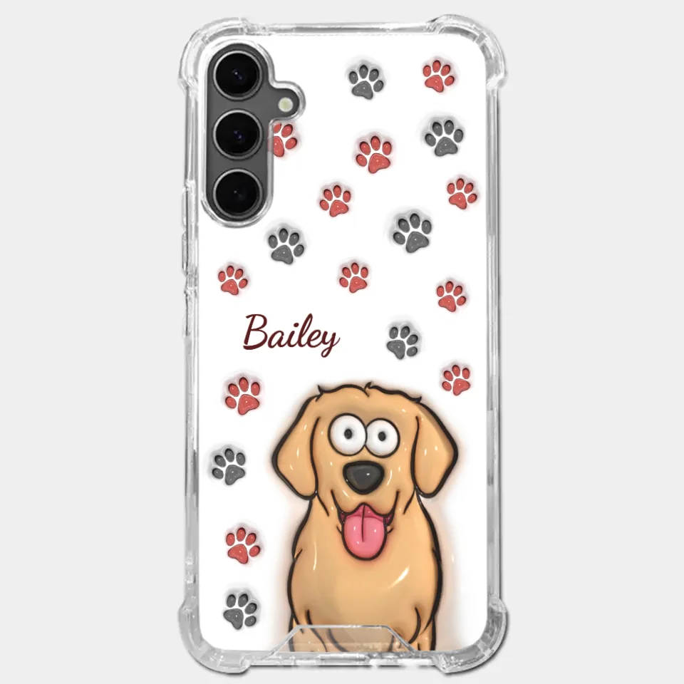 Paws And Enjoy Life - Dog & Cat Personalized Custom 3D Inflated Effect Printed Clear Phone Case - Gift For Pet Owners, Pet Lovers