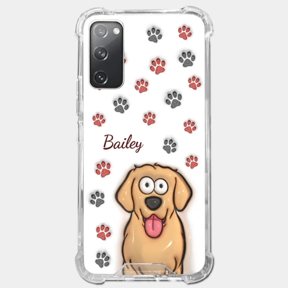Paws And Enjoy Life - Dog & Cat Personalized Custom 3D Inflated Effect Printed Clear Phone Case - Gift For Pet Owners, Pet Lovers