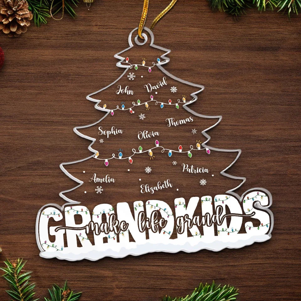 The Best Gift Around Christmas Tree - Family Personalized Custom Ornament - Acrylic Custom Shaped - Christmas Gift For Family Members