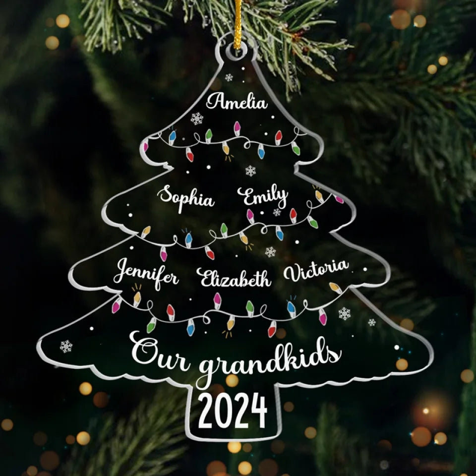 There's No Place Like Home For The Holidays - Family Personalized Custom Ornament - Acrylic Custom Shaped - Christmas Gift For Grandma, Grandpa, Grandkids