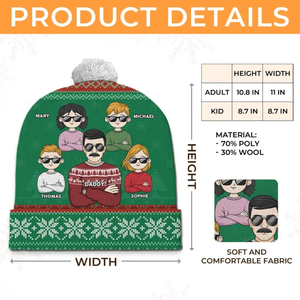 Keep Calm And Jingle All The Way - Family Personalized Custom Christmas Beanie Hat - Christmas Gift For Family Members