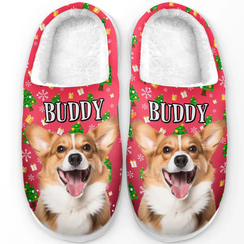 Custom Photo Wagging Tails, Happy Hearts - Dog & Cat Personalized Custom Fluffy Slippers - Christmas Gift For Pet Owners, Pet Lovers