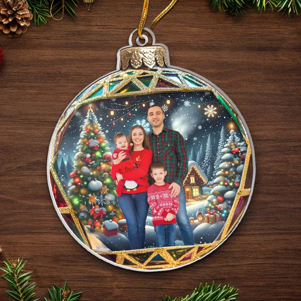Custom Photo May Your Holidays Be Merry And Bright - Family Personalized Custom Ornament - Acrylic Custom Shaped - Christmas Gift For Family Members