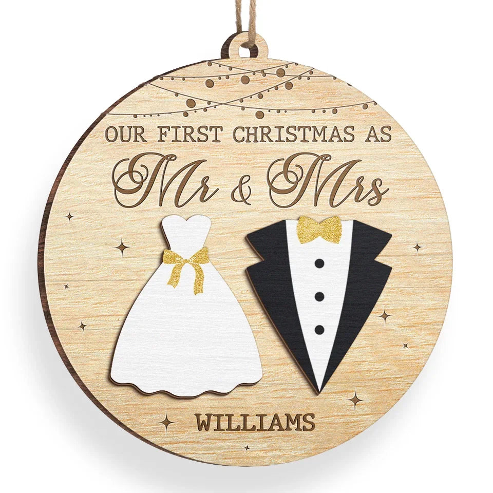Counting Down The Days Until Our First Christmas Together - Couple Personalized Custom Ornament - Wood Custom Shaped - Christmas Gift For Husband Wife, Anniversary, First Christmas