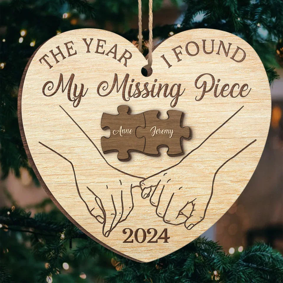 Christmas Love, Wrapped In Your Arms - Couple Personalized Custom Ornament - Wood Custom Shaped - Christmas Gift For Husband Wife, Anniversary