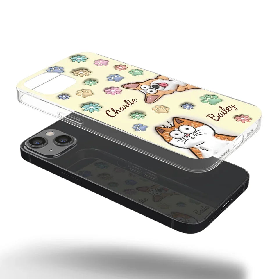 My Pet’s Happiness Is My Daily Mission - Dog & Cat Personalized Custom 3D Inflated Effect Printed Clear Phone Case - Gift For Pet Owners, Pet Lovers