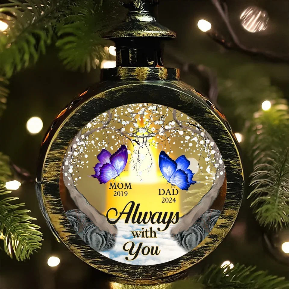Gone But Not Forgotten - Memorial Personalized Custom Candlelight Lantern Ornament - Sympathy Gift, Christmas Gift For Family Members
