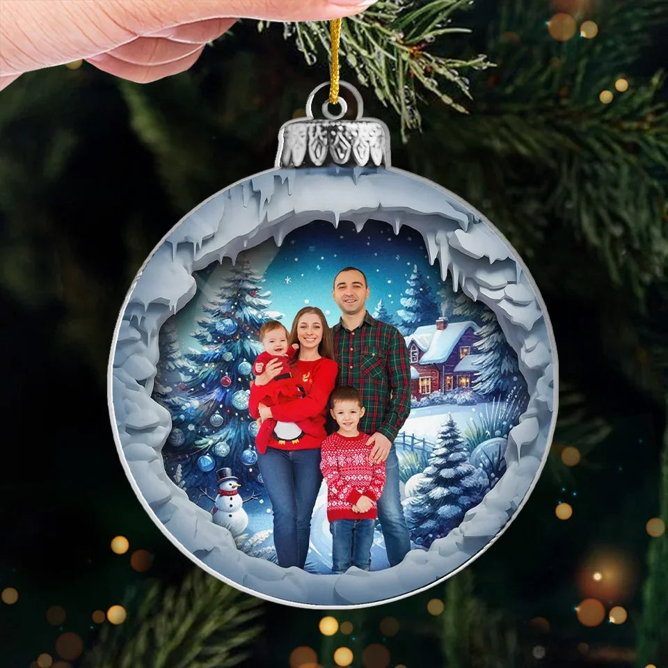 Custom Photo We Celebrate Our Family - Family Personalized Custom Ornament - Acrylic Custom Shaped - Christmas Gift For Family Members