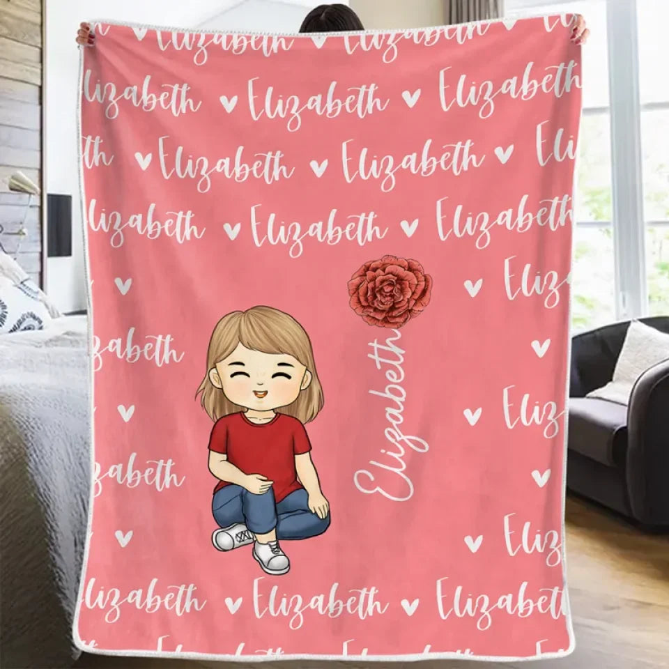 Kids Fill Our Hearts With Joy - Family Personalized Custom Blanket - Christmas Gift For Family Members