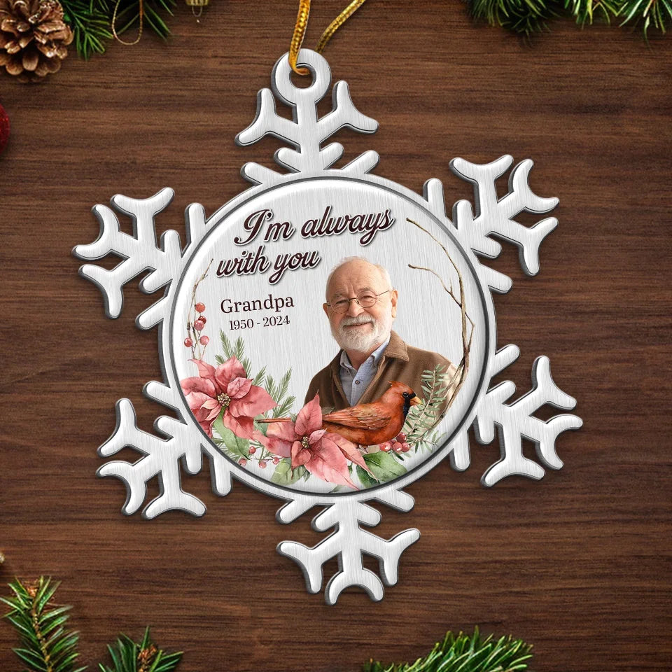 Custom Photo Resting In Heaven's Embrace - Memorial Personalized Custom Ornament - Metal Custom Shaped - Sympathy Gift, Christmas Gift For Family Members