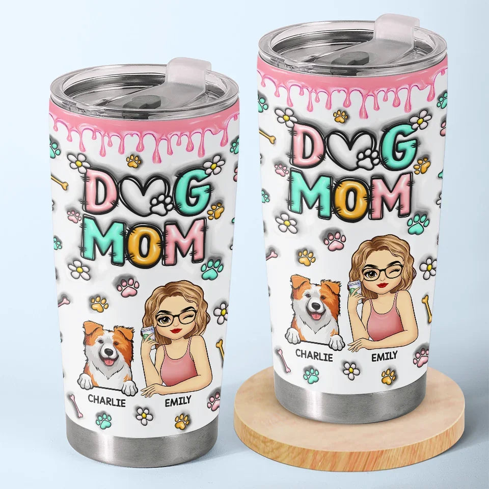 With You, I’m Never Alone - Dog Personalized Custom 3D Inflated Effect Printed Tumbler - Gift For Pet Owners, Pet Lovers