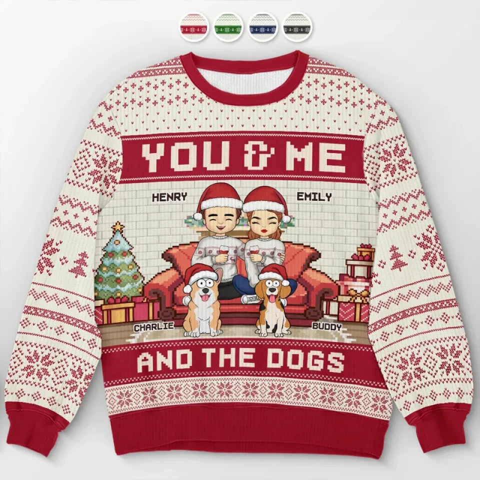 Pawsitively Grateful For The Joy My Pet Brings This Christmas - Dog & Cat Personalized Custom Ugly Sweatshirt - Unisex Wool Jumper - Christmas Gift For Husband Wife, Anniversary, Pet Owners, Pet Lovers