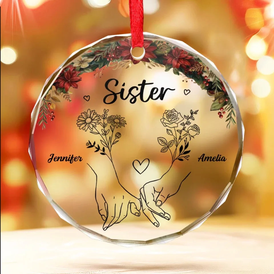 Memories Are Sweeter When Made With A Bestie - Bestie Personalized Custom Circle Glass Ornament - Christmas Gift For Best Friends, BFF, Sisters
