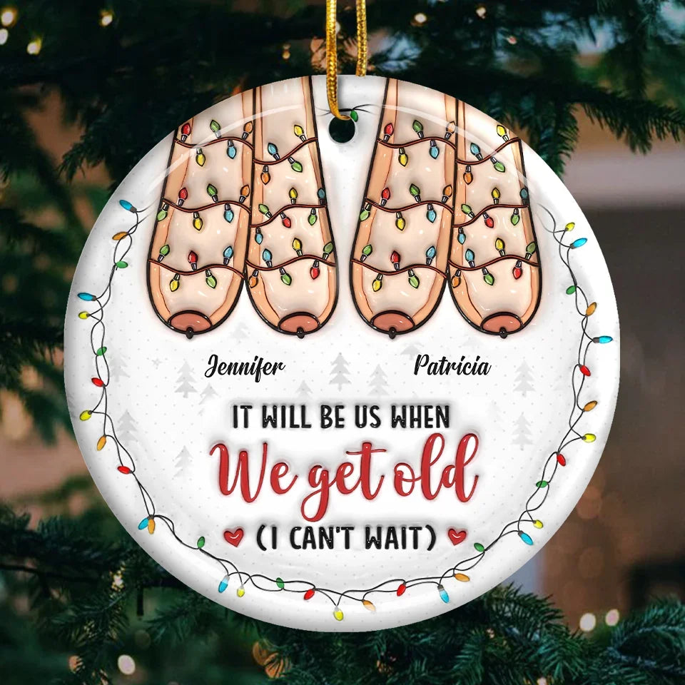 Friendship Is The Only Cement That Will Ever Hold The World Together - Bestie Personalized Custom 3D Inflated Effect Printed Ornament - Ceramic Round Shaped - Christmas Gift For Best Friends, BFF, Sisters