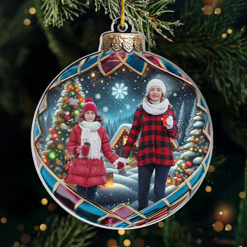 Custom Photo The Best Part Of Christmas Is Family Time - Family Personalized Custom Ornament - Acrylic Custom Shaped - Christmas Gift For Family Members