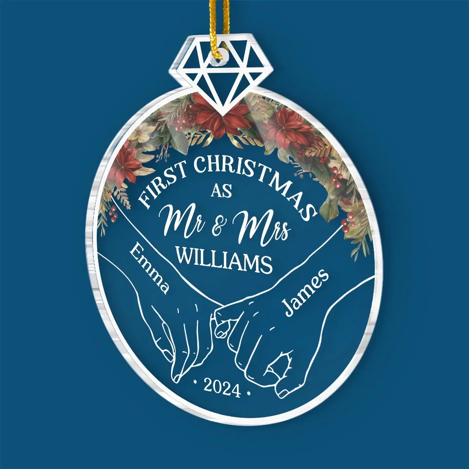 This Christmas, Our Hearts Beat As One - Couple Personalized Custom Ornament - Acrylic Custom Shaped - Christmas Gift For Husband Wife, Anniversary, First Christmas