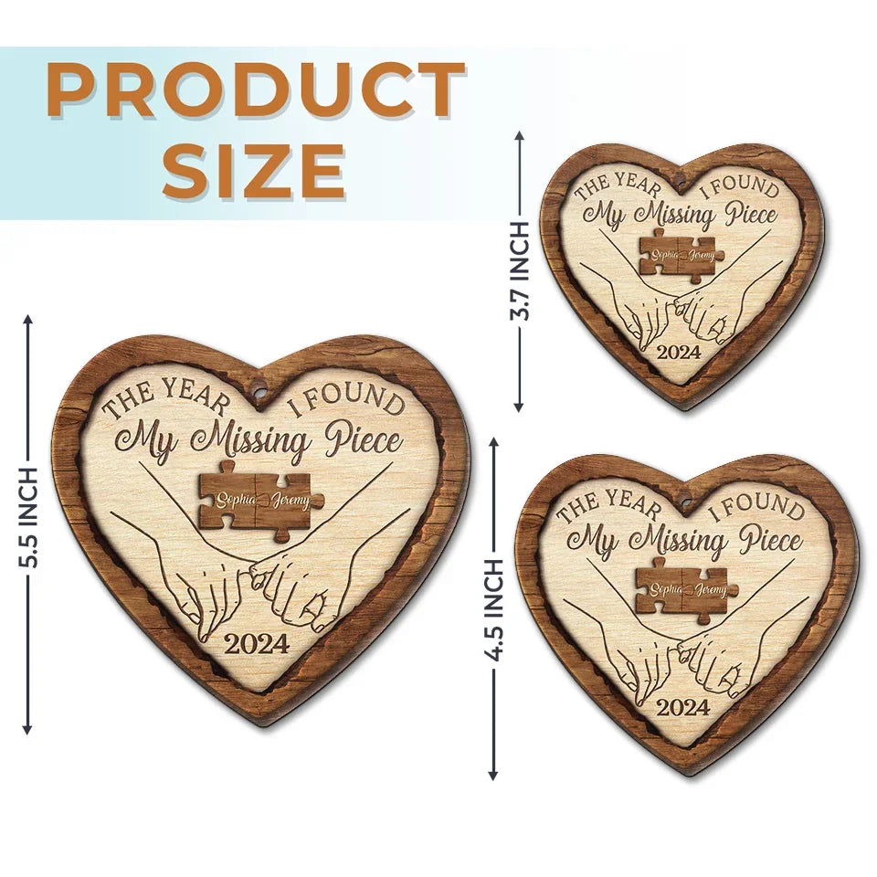 Two Hearts, One Love - Couple Personalized Custom Ornament - Wood Custom Shaped - Christmas Gift For Husband Wife, Anniversary