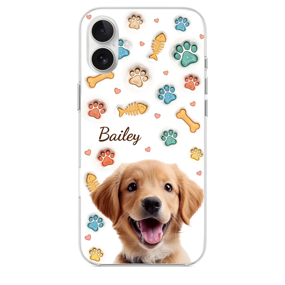 Custom Photo A Pet’s Love Is The Best Kind Of Love - Dog & Cat Personalized Custom 3D Inflated Effect Printed Clear Phone Case - Gift For Pet Owners, Pet Lovers