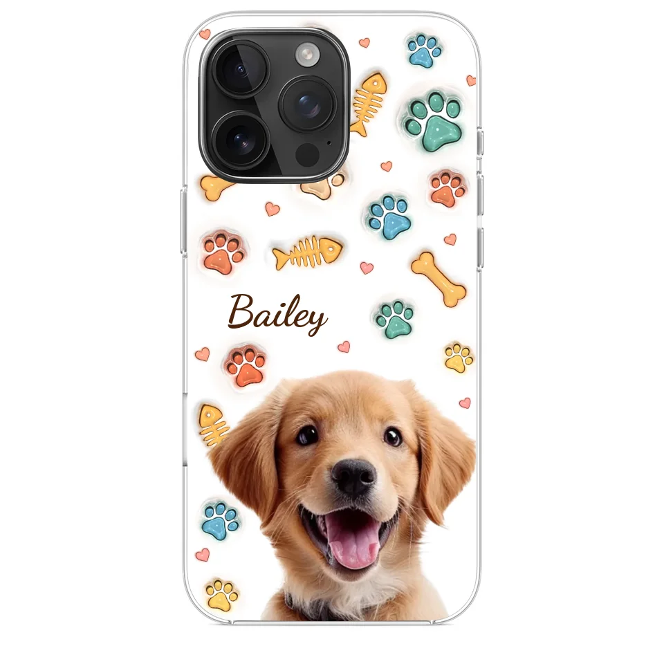 Custom Photo A Pet’s Love Is The Best Kind Of Love - Dog & Cat Personalized Custom 3D Inflated Effect Printed Clear Phone Case - Gift For Pet Owners, Pet Lovers