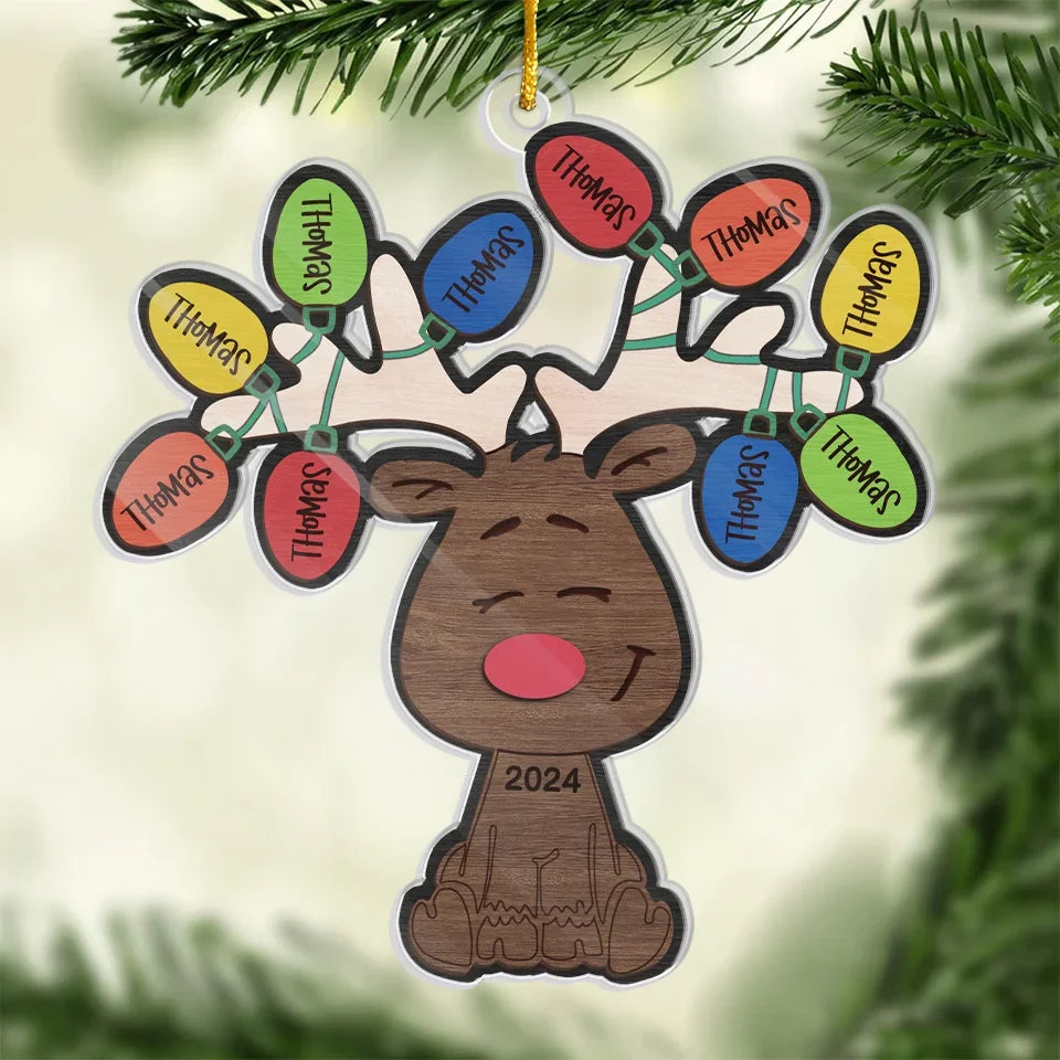 The Best Gift Is The Love We Share As A Family - Family Personalized Custom Ornament - Acrylic Custom Shaped - Christmas Gift For Family Members