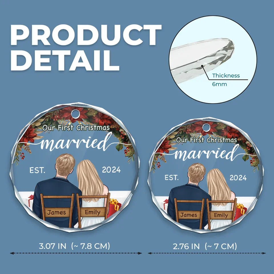 You Are My Perfect Partner - Couple Personalized Custom Circle Glass Ornament - Christmas Gift For Husband Wife, Anniversary, First Christmas
