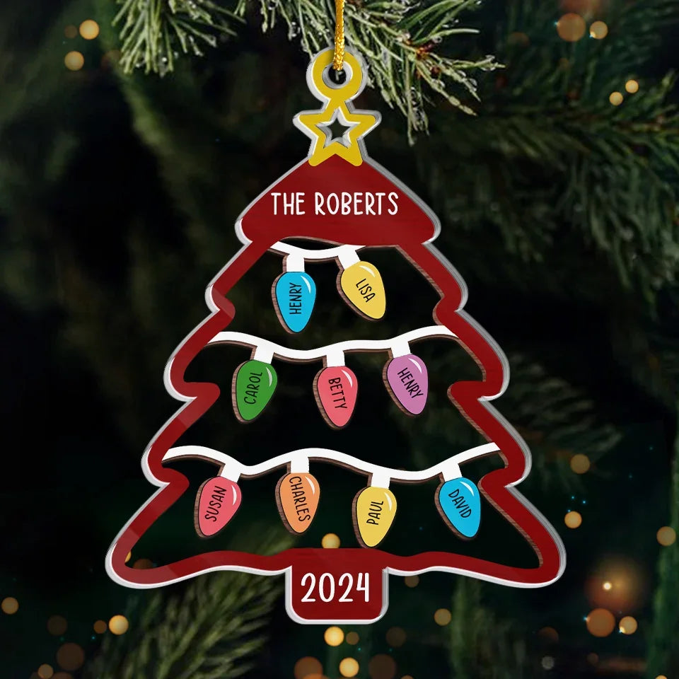 A Family's Love Is A Gift That Keeps On Giving - Family Personalized Custom Ornament - Acrylic Custom Shaped - Christmas Gift For Family Members