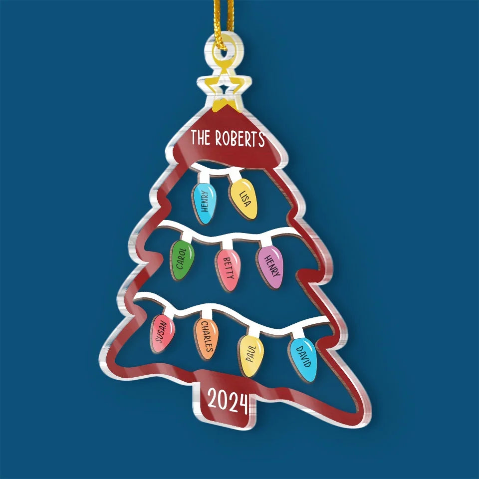 A Family's Love Is A Gift That Keeps On Giving - Family Personalized Custom Ornament - Acrylic Custom Shaped - Christmas Gift For Family Members