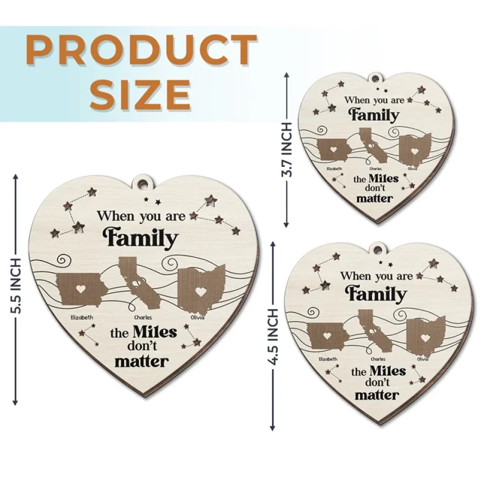 The Love I Have For My Family Knows No Distance - Family Personalized Custom Ornament - Wood Custom Shaped - Christmas Gift For Family Members