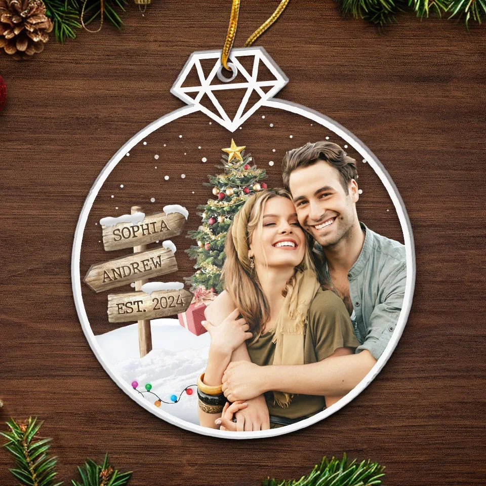 Custom Photo I Love You From Head To Mistletoe - Couple Personalized Custom Ornament - Acrylic Custom Shaped - Christmas Gift For Husband Wife, Anniversary