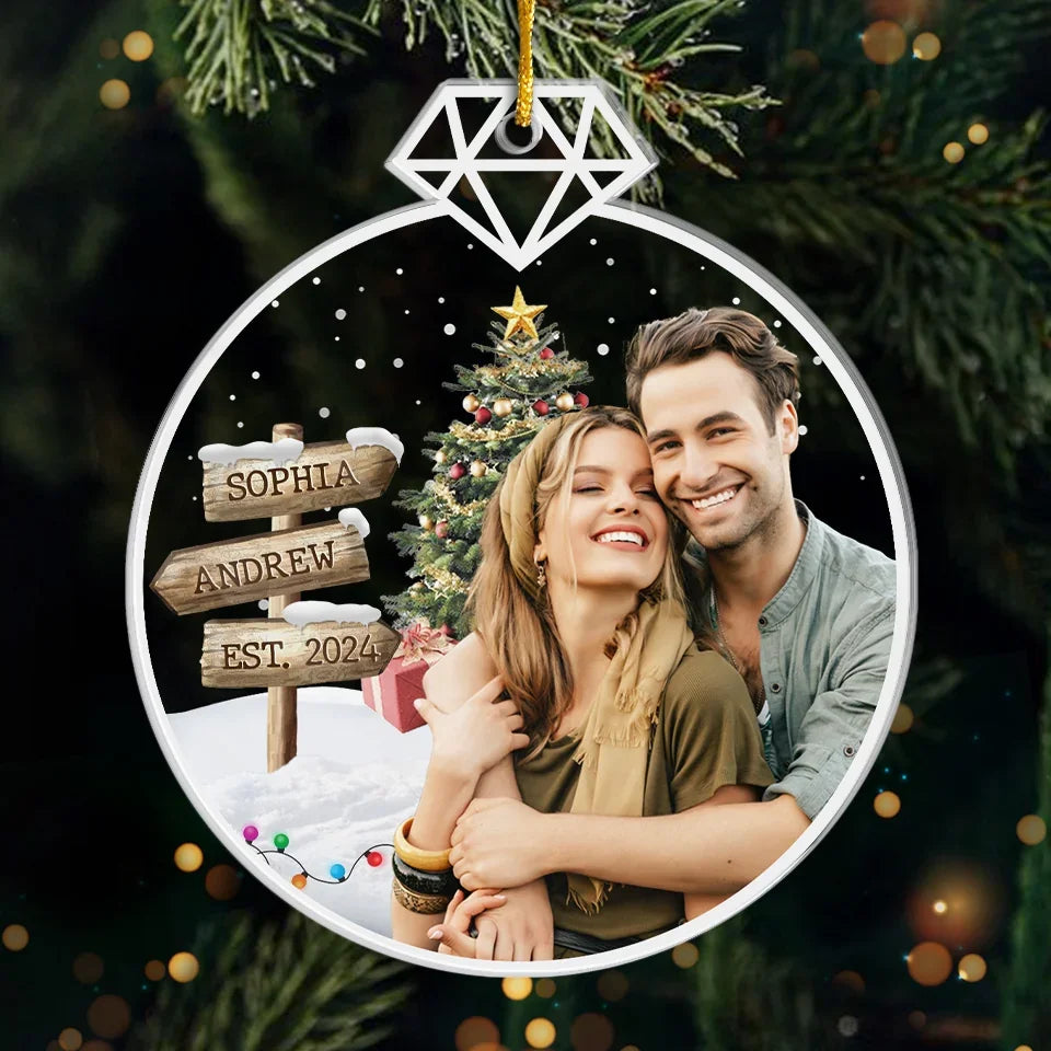 Custom Photo I Love You From Head To Mistletoe - Couple Personalized Custom Ornament - Acrylic Custom Shaped - Christmas Gift For Husband Wife, Anniversary