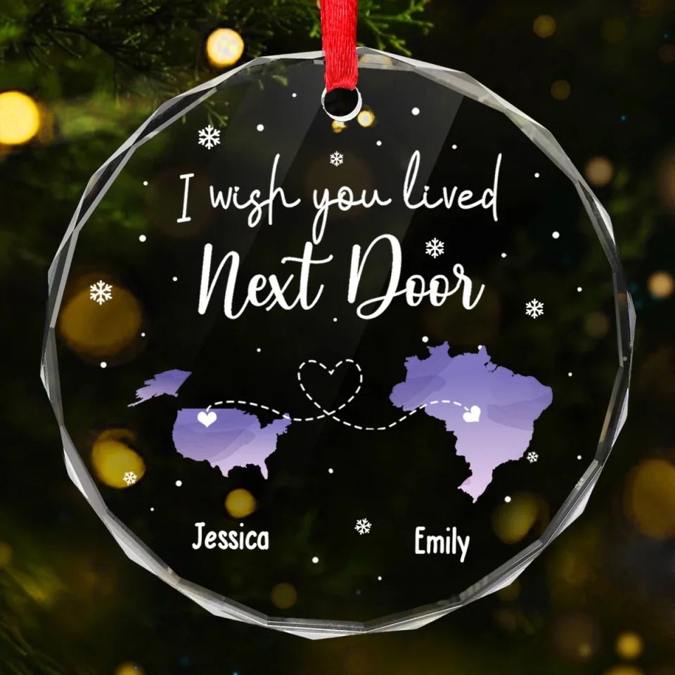 Always Under The Same Sky - Bestie Personalized Custom Circle Glass Ornament - Christmas Gift For Best Friends, BFF, Sisters