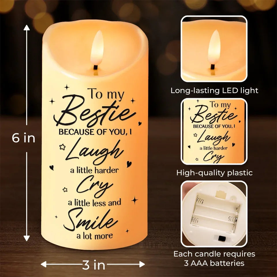 Forever Kind Of Friendship - Bestie Personalized Custom LED Candle - Christmas Gift For Best Friends, BFF, Sisters