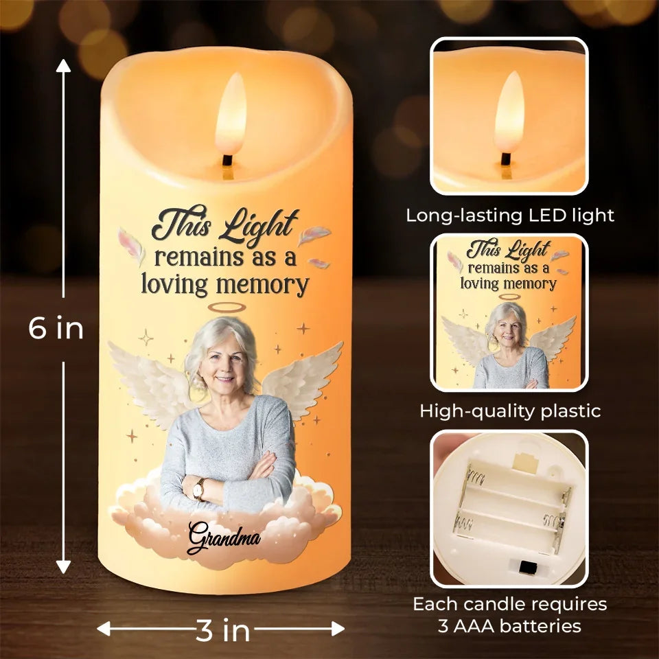 Custom Photo Life May End, But Love Doesn’t - Memorial Personalized Custom LED Candle - Sympathy Gift, Christmas Gift For Family Members